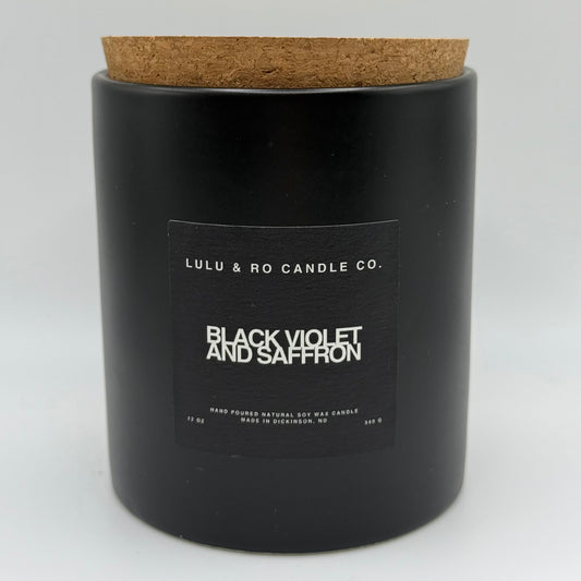 Black Violet and Saffron Candle