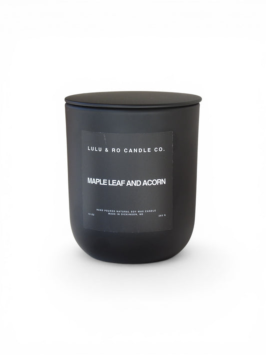 Maple Leaf and Acorn Candle